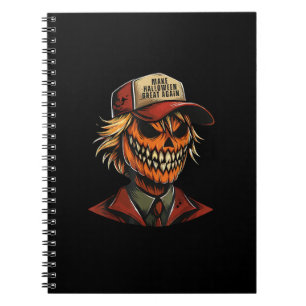 Caderno Espiral Engraçado Pumpkin Pumpkin Skeleton Torna o Hallowe