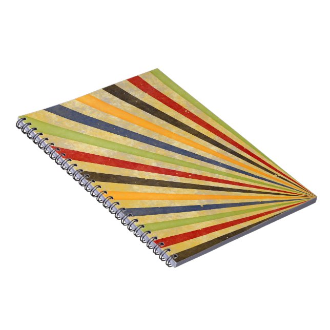 Caderno Espiral Engraçado Retro Grunge Rays + sua ideia (Lado Direito)