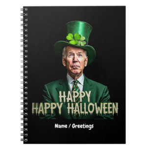 Caderno Espiral Engraçado Rua Joe Biden. Dia de Patrick Confuso