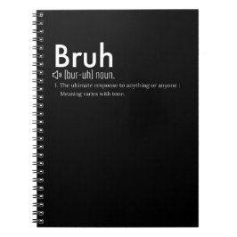 Caderno Espiral Engraçado Sarcástico Bruh Definição - Citação Sarc