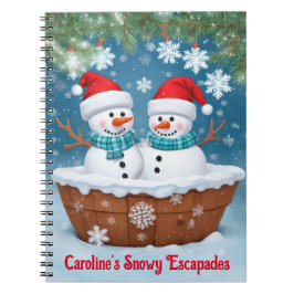 Caderno Espiral Engraçado Snowmen