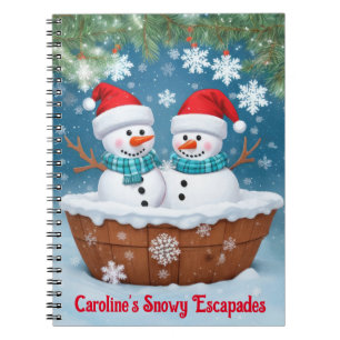 Caderno Espiral Engraçado Snowmen
