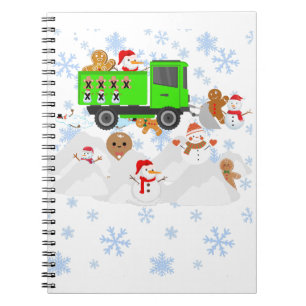 Caderno Espiral Engraçado Snowplwing Homens de Neve e Gingerpão