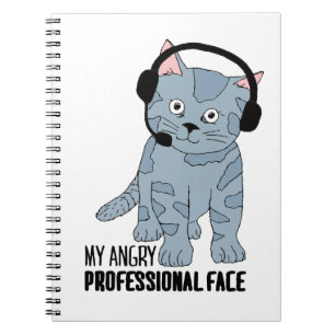Caderno Espiral Engraçado Sorrindo Gato Profissional Epic Sarcás