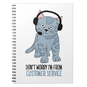 Caderno Espiral Engraçado Sorriso Para O Cliente De Gato Suporte