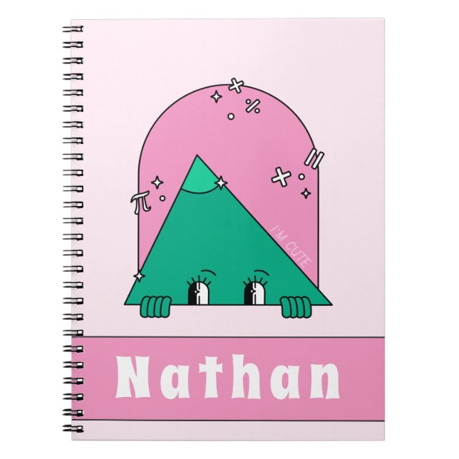 Caderno Espiral Engraçado Triângulo Personalizado de Objeto Matemá (Frente)