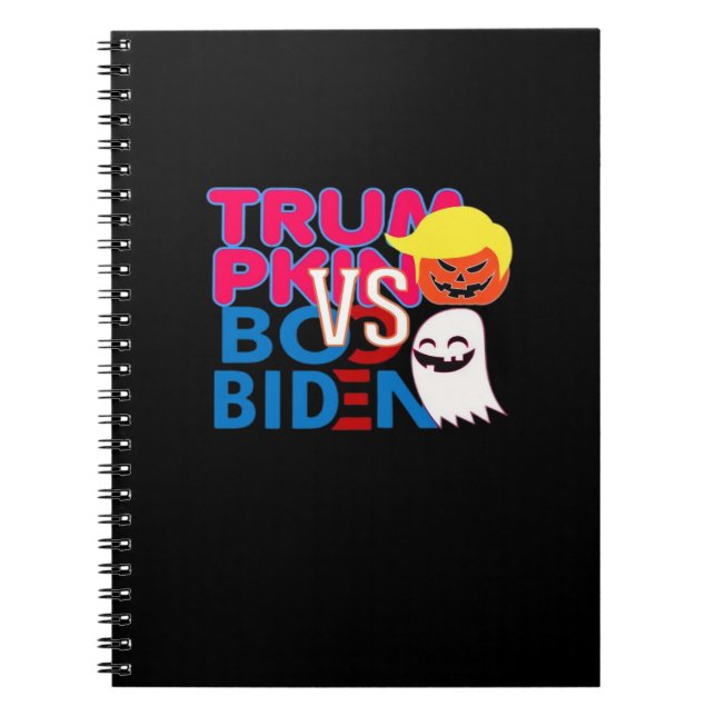 Caderno Espiral Engraçado Trumpkin Vs Boo Biden Design Classe Hall (Frente)