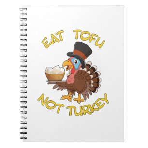 Caderno Espiral Engraçado Vegan Vegetarian Ação de Graças Refeição