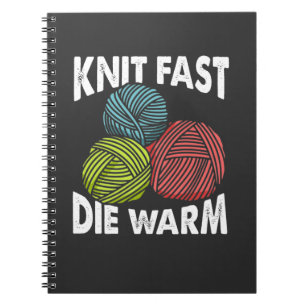 Caderno Espiral Engraçado Yarn tricotando mulheres tricotando hum