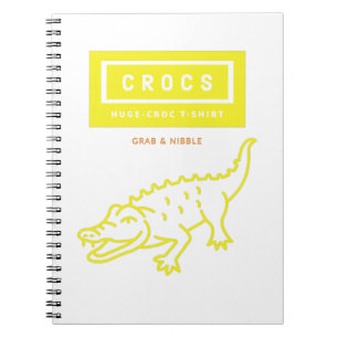 Caderno Espiral ENORME CROCS, design de camiseta de crocodilo