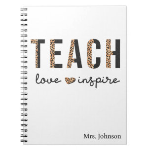 Caderno Espiral Ensinar Amor Inspira Apreciação do Professor Leopa
