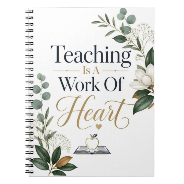 Caderno Espiral Ensinar é um Trabalho do Coração (Frente)