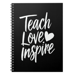 Caderno Espiral Ensine Amor Inspire Presente do Dia dos Professore