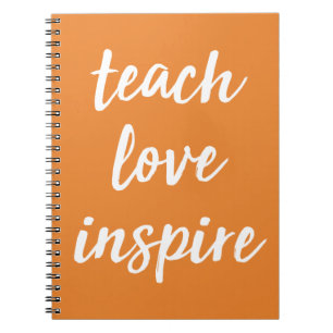 Caderno Espiral Ensine o amor inspiram frase inspirada