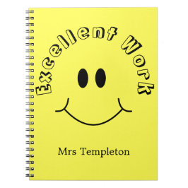 Caderno Espiral Ensino de Professores Sorrindo de Rosto Amarelo