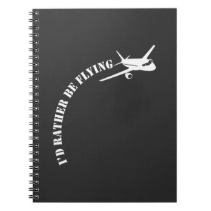 Caderno Espiral Entusiasta de aviação de avião piloto