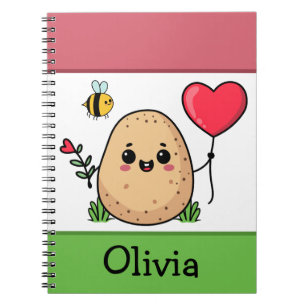 Caderno Espiral Enviado Com Amor Batata Romântica