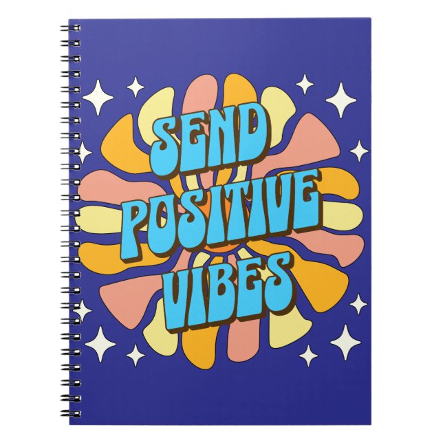 Caderno Espiral Enviar Vibrações Positivas (Frente)