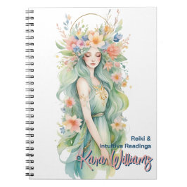 Caderno Espiral Eostre Pagan Deusa Floral de Primavera Tarot