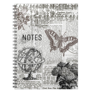 Caderno Espiral Ephemera eterno Preta e Branca