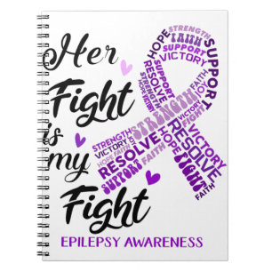 Caderno Espiral Epilepsy Awareness Her Fight is my Fight