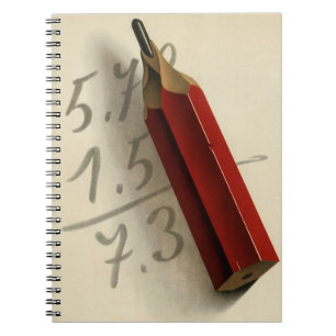 Caderno Espiral Equação Matemática com Lápis Vermelho, Negócios Vi