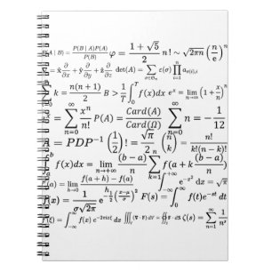 Caderno Espiral equações e fórmulas matemáticas