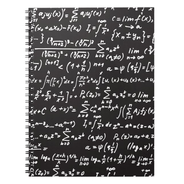 Caderno Espiral Equações matemáticas de quadro negro (Frente)