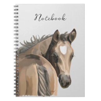 Caderno Espiral equestre de pônei bonito