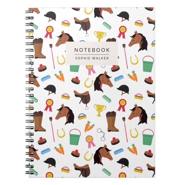 Caderno Espiral Equestrian Horse Pattern Notebook (Frente)