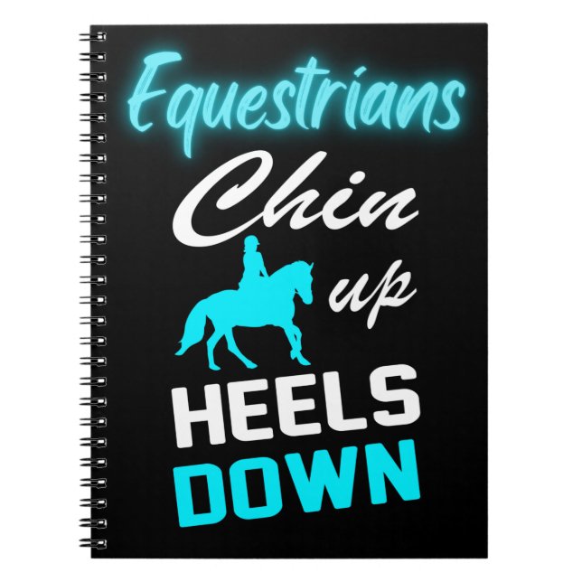 Caderno Espiral Equestrianos chin para cima saltos para baixo (Frente)