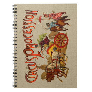Caderno Espiral Equídeos de Palhaços Antigos do Circo