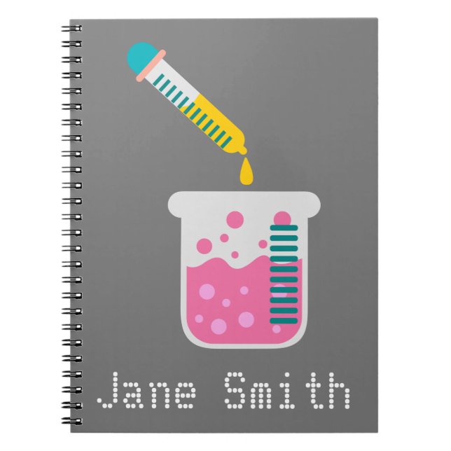 Caderno Espiral Equipamento científico fofo de química científica (Frente)