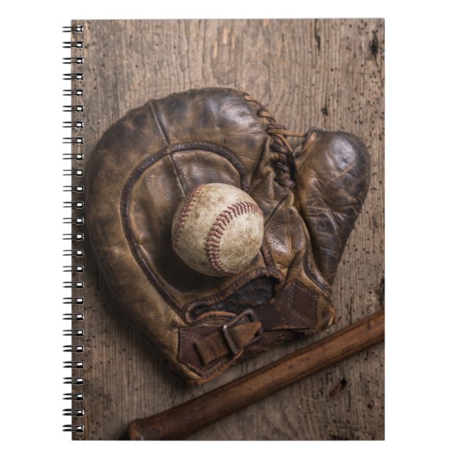 Caderno Espiral Equipamento Vintage Baseball (Frente)