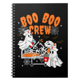 Caderno Espiral Equipe Boo Boo Enfermeira Fantasma de Halloween