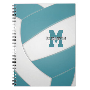 Caderno Espiral equipe branca de teal colorido voleibol feminino