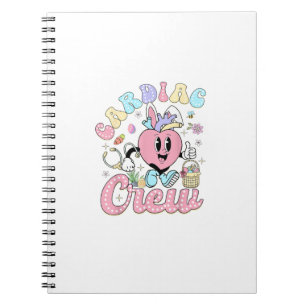 Caderno Espiral Equipe cardíaca engraçada dia de Páscoa enfermeira