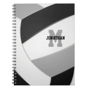 Caderno Espiral equipe da cinza negra colorido voleibol feminino