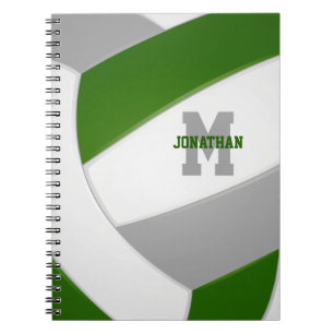 Caderno Espiral equipe da cinza verde colorido voleibol feminino 