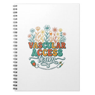 Caderno Espiral Equipe de Acesso Vascular Camisa Floral Médica Des