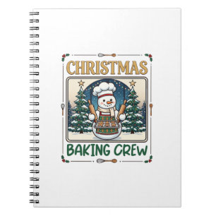 Caderno Espiral Equipe de Confeitaria de Natal Boneco de Neve Chef