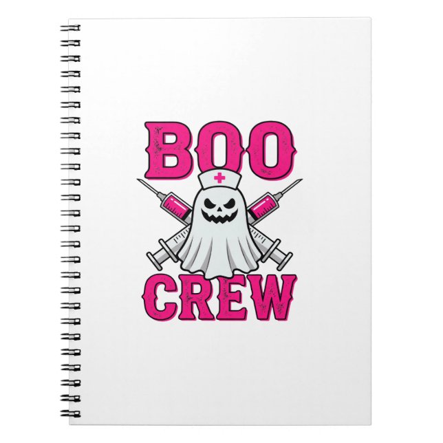 Caderno Espiral Equipe de Enfermeira Fantasma Halloween (Frente)