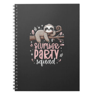 Caderno Espiral Equipe de Festa de Dormir da Preguiça Crianças Men