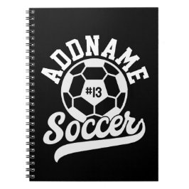 Caderno Espiral Equipe de futebol Personalizada do ADD NAME do jog