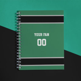 Caderno Espiral Equipe de futebol verde e negro personalizada