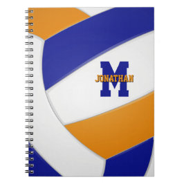 Caderno Espiral equipe de laranja azul cores voleibol feminino rap