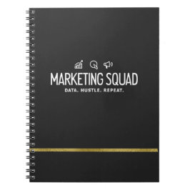 Caderno Espiral Equipe de Marketing – Dados. Empenho. Repita.