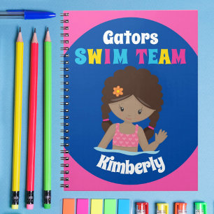 Caderno Espiral Equipe de Natação Cura Personalizada para Rapari