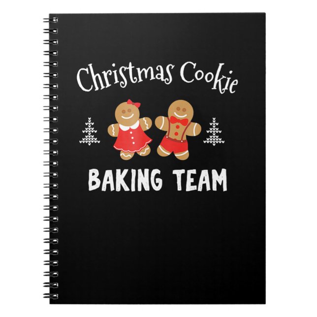 Caderno Espiral Equipe de panificação de biscoitos de Natal | home (Frente)