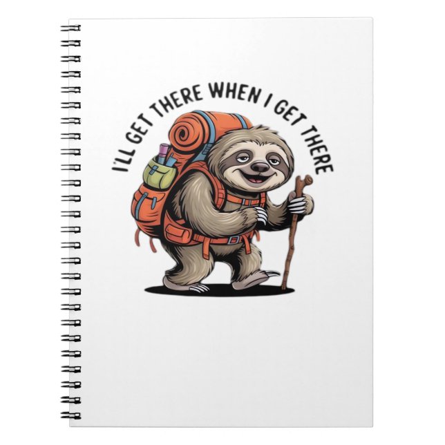 Caderno Espiral Equipe de Trilha de Preguiça Engraçada - Clássico  (Frente)